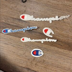 Embroidered Logo Patches - Red, Blue, Cream